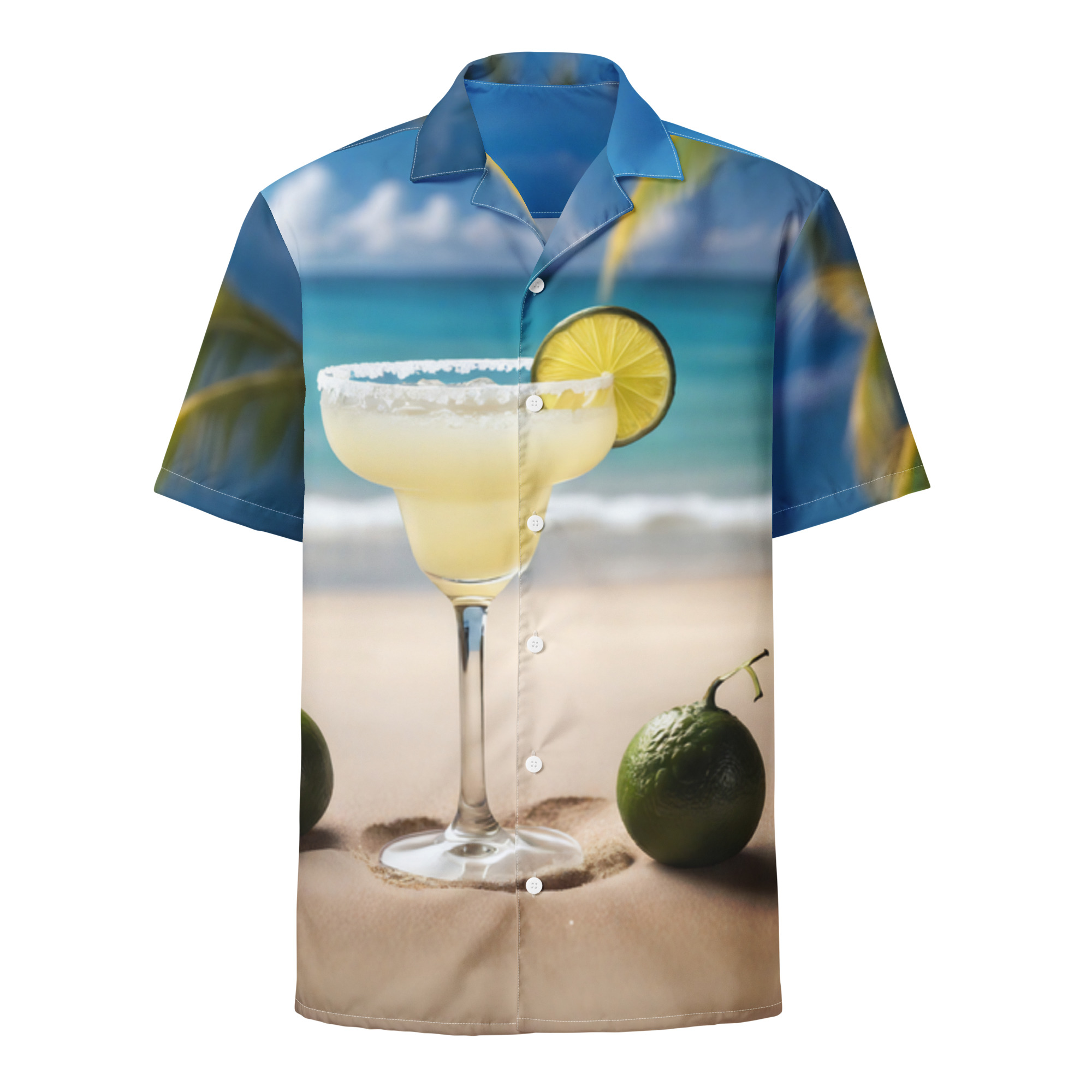 Margarita Hawaii Pool Party Button Up Beach Shirt