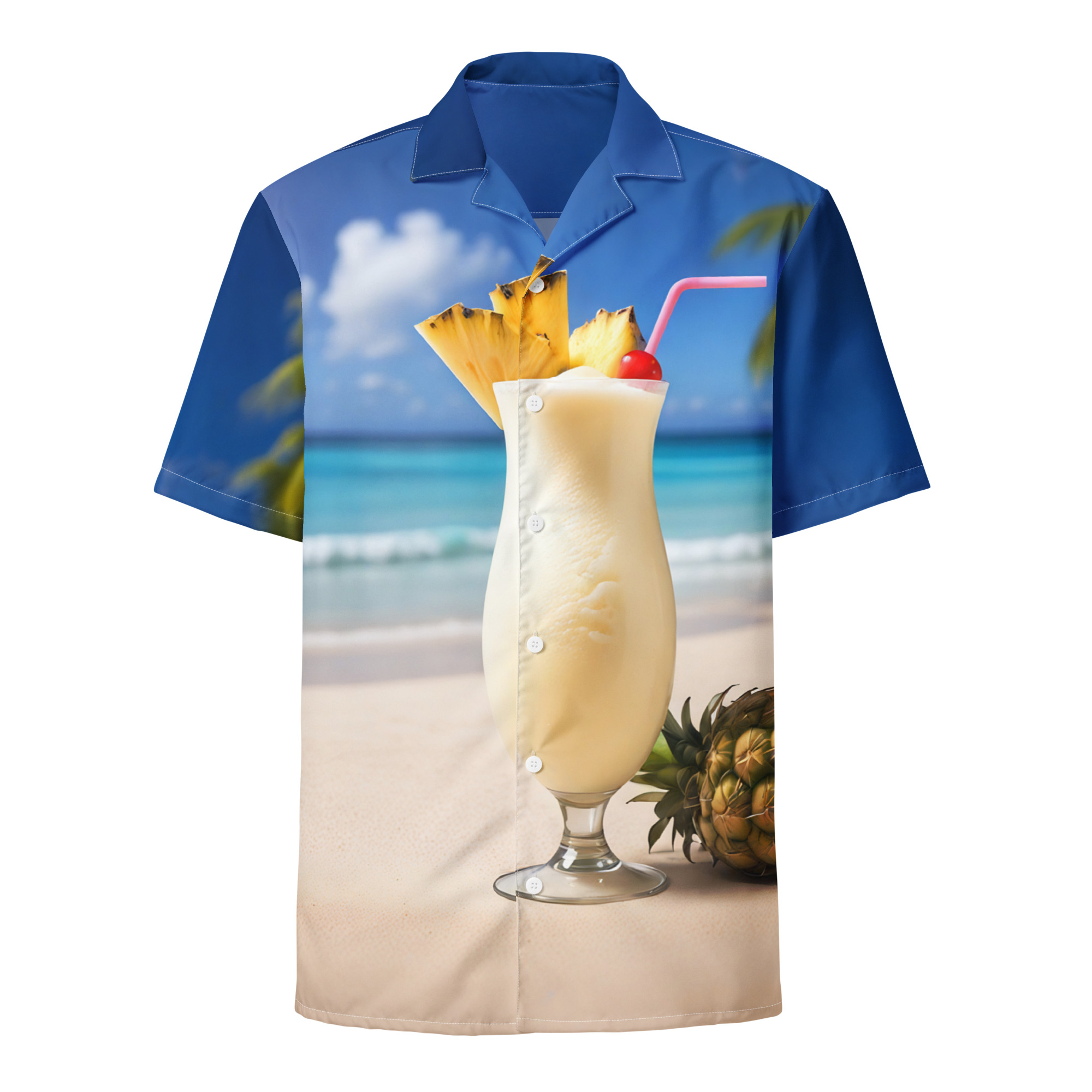 Piña Colada Hawaii Pool Party Button Up Beach Shirt