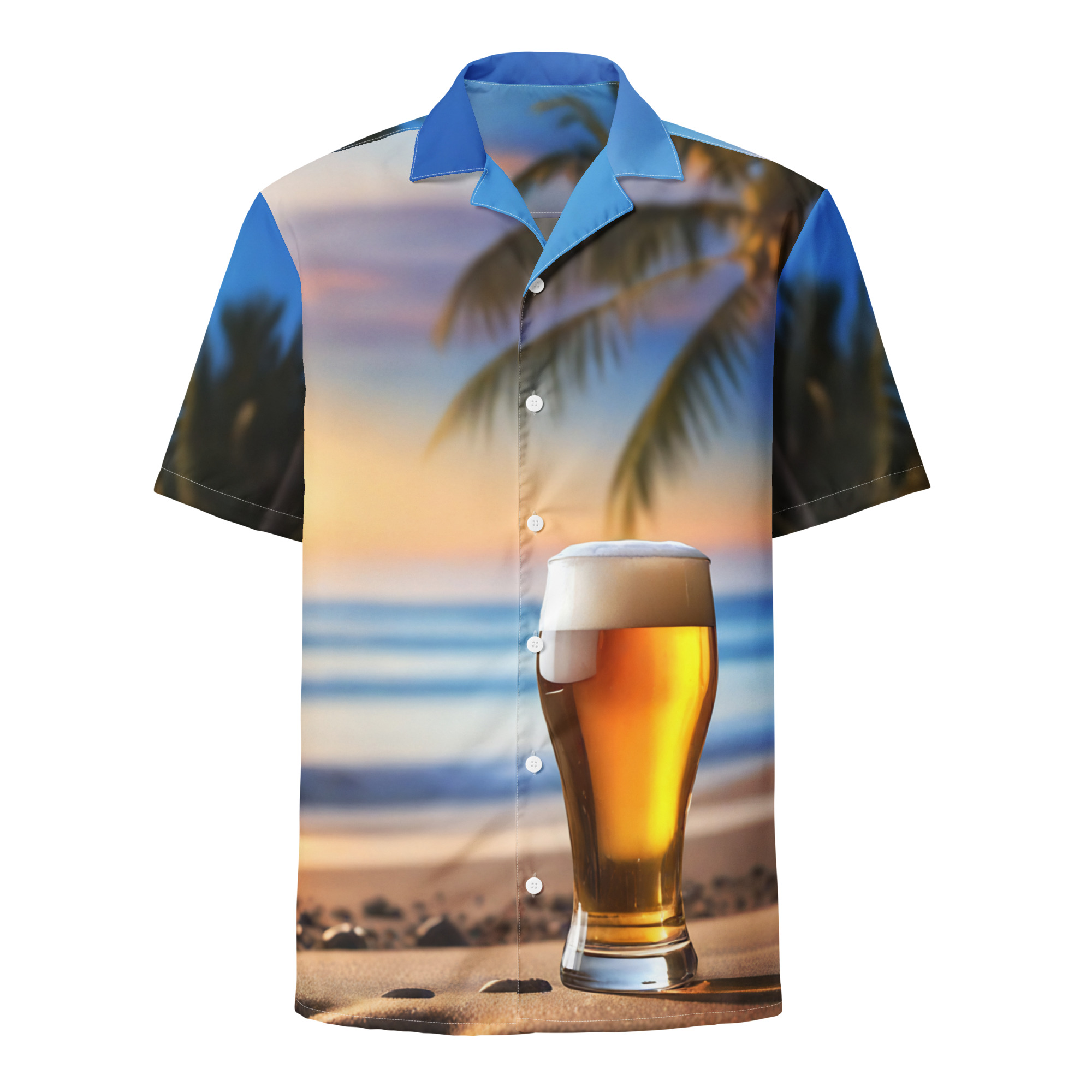 Beer Hawaii Pool Party Button Up Beach Shirt